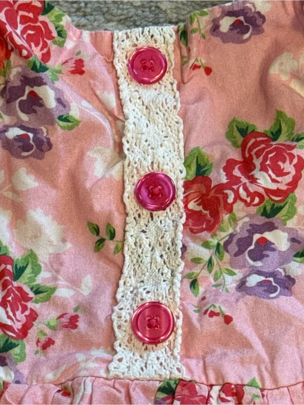 Olive + Moe Girls Floral Tiered Dress Size 6 Pink Purple Sleeveless